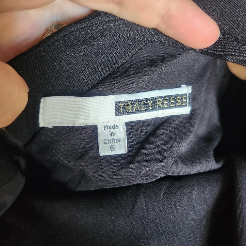 Tracy Reese Neoprene Hi Low Black Dress 6 - Picture 9 of 11